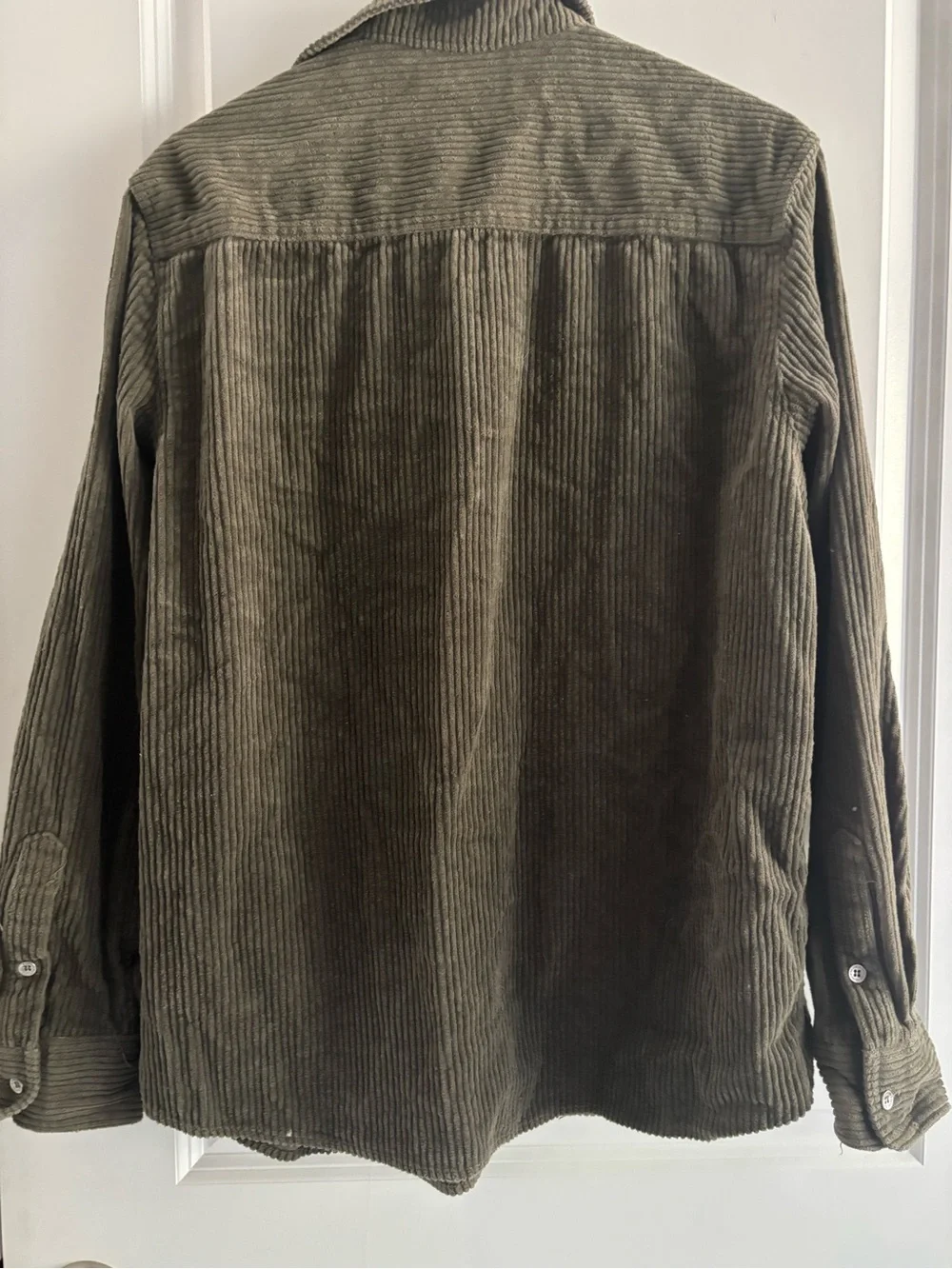 True Religion Men's Olive Green Corduroy Shirt Jacket